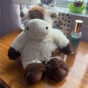 Adorable Plush Cow Toy - White and Brown